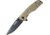 Smith's Sharpeners Battle Plan Linerlock Folding Knife, 3.75in Closed, 2.75in Black Stonewash 420 SS Blade, Desert Tan G10 Handle, Thumb Stud, Pocket Clip, Desert tan, AC50995