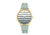 Sophie And Freda Tucson Leather-Band Watch w/ Swarovski Crystals, Gold/Light Blue, One Size, SAFSF4504