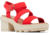 Sorel Joanie Heel Ankle Strap Sandals - Womens, Red Glo/Honey White, 9, 2069761-617-9