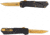 Southern Grind Arachnid Automatic Folding Knife, 3.2 in, S35VN Steel, Drop Point Plain Blade, Bronze, Black 7075-T6 Aluminum Handle, SG12031020