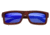 Spectrum Clark Wood Sunglasses, Cherry Frame, Blue Lens, One Size, SSGS119BL