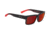 Spy Optic Montana Sunglasses, Soft Matte Black/Red Fade Frame, Happy Gray/Green w/Red Flash Lens, 673407803673