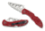 Spyderco Delica 4 Folding Training Knife, 2.76in, AUS-6, Leaf Blade, FRN Red Handle, C11TR