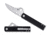 Spyderco Essenza Folding Knife, 3.19in, N690Co, Modified Clip Blade, Satin, Aluminum, Black Handle, 716104000692