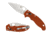 Spyderco Manix 2 Sprint Run Folding Knife, 3.4 in Blade, CPM REX 45 Tool Steel, Plain Edge, G10 Handle, Burnt Orange, C101GPBORE2