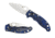 Spyderco Manix 2 Folding Knife, 3.37in, CTS BD1 Fine Edge, Drop Point Blade, Translucent FRCP Blue Handle, C101PBL2