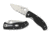 Spyderco Tenacious Folding Knife, 3.39 in, Silver Partially Serrated Blade, Black G-10 Handle, C122GPS