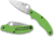 Spyderco Salt UK Penknife Folding Knife, 3in, LC200N, Serrated Drop Point Blade, Green FRN Handle, C94SGR