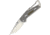 SRM Knives Sanrenmu 6070 Folding Knife, 3in Closed, 2in Mirror SS Drop Point, Gray Aluminum Handle, Attachment Clip, Thumb Stud, K121N