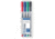 Staedtler Lumocolor Non-Permanent F Width Pen Pack - 4 Colors w/ Stand-Up Box - Red, Blue, Green, Black ST 316 WP4