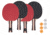 STIGA Performance 4-Player Table Tennis Racket Set, Red / Black, T1365