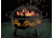 Stone River Gear Solid-Steel Fire Pit/Grill Combo, Spark Arrestor, Grill Lifter and Flag Themed cutout on Sidewalls, Black, SRG1FP/FLAG