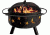Stone River Gear Solid-Steel Fire Pit/Grill Combo, Spark Arrestor, Grill Lifter and Stars and Moon Cutout on Sidewalls, Black, SRG1FP/STARS