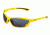 Survival Optics Sunglasses Wraps/Viper Sunglasses, Yellow/Gray Nose and Tips Pads Frame, SOS Logo, Pc Decenter Smoke-fm Lens 3232
