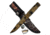 Survivor Fixed Blade Knives w/Compass and Survival Kit, 4.25 in, 3Cr13 Stainless Steel Stainless Steel, Bowie, Camo, HK-690CA
