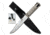 Survivor Fixed Blade Knives w/Compass and Survival Kit, 4.75 in, 3Cr13 Stainless Steel Stainless Steel, Bowie, Silver, HK-690S