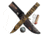 Survivor Fixed Blade Knives w/Compass and Survival Kit, 5 in, 3Cr13 Stainless Steel Stainless Steel, Bowie, Camo, HK-695CA