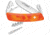 Swiza C03 Button Lock Folding Knife, 3.75in Closed, 2.75in Mirror 440 SS Blade, Orange Rubberized Handle with Diamond Pattern, Thumb Pull, KNI.0030.2070