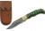 Rite Edge Green Grooved Wood Damascus Folding Knife, 3in Damascus Blade, Green Grooved Wood Handle, DM1303GN