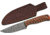 Rite Edge Twisted Wood Hunter Damascus Knife, 4in Damascus Blade, Red Twisted Wood Handle, DM1292