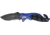 Tac Force A/O Rescue Linerlock Fold Knife 4.5in, black finish SS PS blade, Sculpted Alum. handles black/blue front, black ba TF680BLB