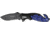 Tac Force A/O Rescue Linerlock Fold Knife 4.5in, black finish SS PS blade, Sculpted Alum. handles black/blue front, black bac TF680BBL