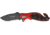 Tac Force A/O Rescue Linerlock Fold Knife 4.5in, black finish SS PS blade, Sculpted Alum. handles black/red front, black ba TF680RDB