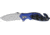 Tac Force A/O Rescue Linerlock Fold Knife 4.5in, matte finish SS PS blade, Sculpted Alum. handles black/blue front, black ba TF680SBL