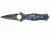 Tac Force Dragon Linerlock Fold Knife, black coated HC SS dagger style blade, Blue dragon cutout TF707BL