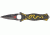 Tac Force Dragon Linerlock Fold Knife, black coated HC SS dagger style blade, Gold dragon cutout TF707GD