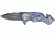 Tac Force Dragon Strike A/O Fold Knife, black coated HC steel blade, Electric blue anodized Alum. handle TF686GY