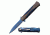 TAC Force Folding Blade, 3.5in, Stainless Steel Blade, 3 Tone Stainless Steel (Blue) Handle TF-914BL