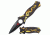 TAC Force Folding Blade, 3.5in, Stainless Steel Blade, Gold Dragon Aluminum Handle TF-707GD