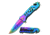 TAC Force Folding Blade, 3.5in, Stainless Steel Blade, Rainbow Titanium Coated Stainless Steel Handle TF-844