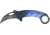 Tac Force Karambit Linerlock Fold Knife 4 5/8in, black coated HC steel hawkbill blade, Fingergrooved two tone black and blue Alum. handle TF596BL