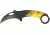 Tac Force Karambit Linerlock Fold Knife 4 5/8in, black coated HC steel hawkbill blade, Fingergrooved two tone black and gold Alum. handle TF596YL