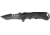 Tac Force Linerlock A/O Fold Knife 4.75, PS black coated SS spear point blade, Black finish Alum. handle TF690TB