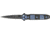 Tac Force Linerlock Speed Fold Knife 4.5in, black finish SS blade, Front handle has blue Alum. stripes and skulls tri TF694BL
