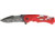 Tac Force Linerlock Speed Fold Knife 4.5in, black finish SS blade, Skeletonized silver Alum. liners with red skeleton TF691RDS