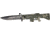 Tac Force M-16 Speed A/O Fold Knife, black SS blade, OD green Camo handles in shape of M-16 TF741DG