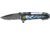 Tac Force Motorcycle Lock Fold Knife, black SS PS blade, blue flames and chain overlay trim TF628BL