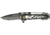 Tac Force Motorcycle Lock Fold Knife, black SS PS blade, gray flames and chain overlay trim TF628GY