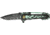 Tac Force Motorcycle Lock Fold Knife, black SS PS blade, green flames and chain overlay trim TF628GN