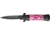 Tac Force Prem. Milano Fold Knife, Black Blade, black SS A/O blade, Black Alum. handles w/ pink swirl Cell. inla TF675PKB