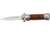 Tac Force Prem. Milano Fold SS Knife, SS A/O blade, Silver Alum. handles w/ brown rich grain wood inla TF675WD