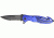 Tac Force Rescue A/O Lock Fold Knife 3 3/8in., black coated, HC steel, A/O, PS blade, Electric blue anodized Alum. handle TF702BL