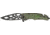 Tac Force Rescue Linerlock Fold Knife, black coated SS blade, green anodized spider and web Handle TF643GM