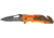 Tac Force Rescue Lock A/O Fold Knife 4.50in., black HC steel A/O blade, Bright orange anodized Alum. handle TF696EM