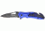Tac Force Rescue Lock A/O Fold Knife 4.50in., black HC steel A/O blade, Electric blue anodized Alum. handles w/ in.Navyin TF696NY