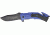 Tac Force Rescue Lock A/O Fold Knife 4.50in., PS black SS A/O blade, Royal blue Alum. handles w/ black trim etched TF688NV